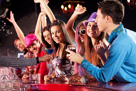 getting drink crowded bar